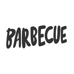 Barbecue. Sticker for social media content. Vector hand drawn illustration design. 