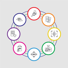 8 colorful stroke icons set included gdpr, photo, gdpr, gdpr, id card, finger, cookie, person