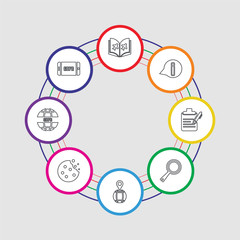 8 colorful stroke icons set included gdpr, gdpr, cookie, address, transparency, consent, information, plain