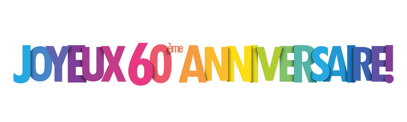 Bannière typographique arc-en-ciel JOYEUX ANNIVERSAIRE 