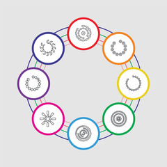 8 colorful stroke icons set included loading, loading, loading,