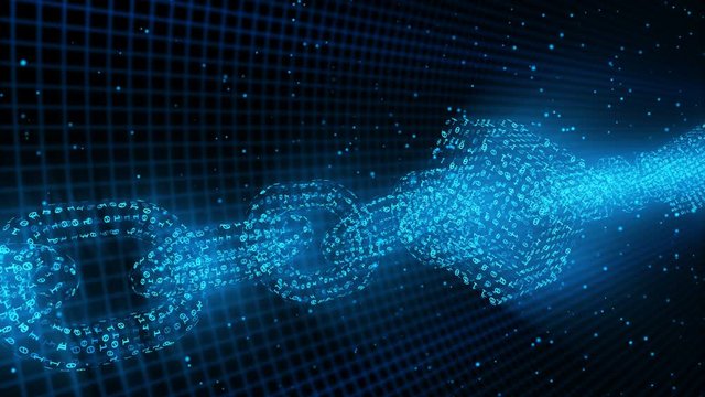 Blockchain Network Security Concept Crypto Binary Particle Closeup - 4K Seamless Loop Motion Background Animation