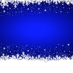 Vektor - Weihnachtlicher Hintergrund - Blau - Schnee - Textfreiraum