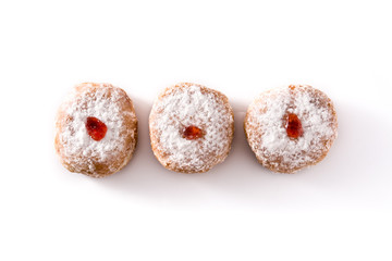 Hanukkah sufganiyot. Traditional Jewish donuts for Hanukkah.