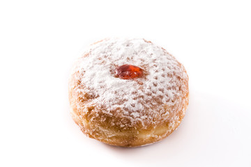 Hanukkah sufganiyot. Traditional Jewish donuts for Hanukkah.