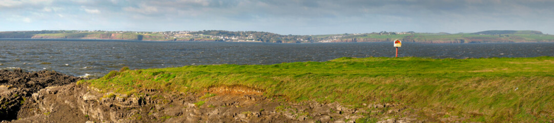 Panorama of amazing Head Hook peninsula bay, County Wexford, Ireland