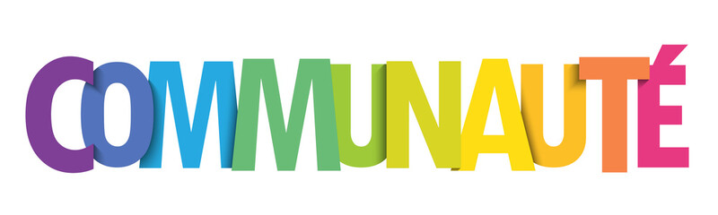 Bannière typographique vecteur colorée COMMUNAUTE