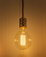 retro style glowing  electric bulb