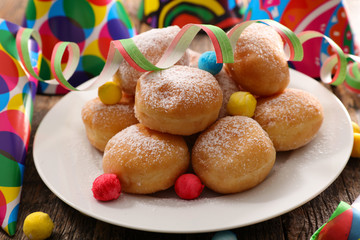 delicious donut and carnival decoration
