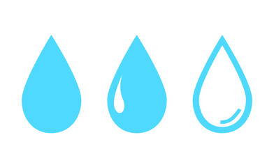  blue water drop icons on white background