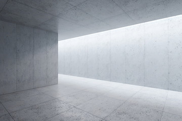 blank concrete space interior, 3d rendering - 296756038