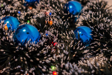 Fototapeta na wymiar Photography of Christmas items on a garland.