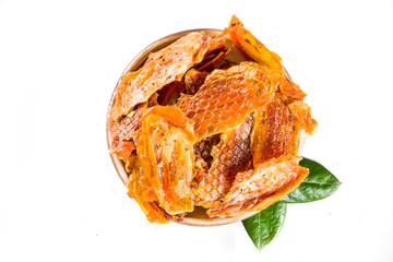 Heap of sun dried persimmon slices