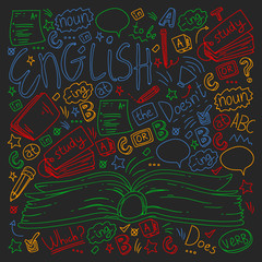 Language school for adult, kids. English courses, class.