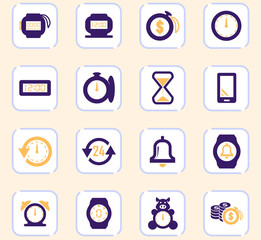 Time icons set