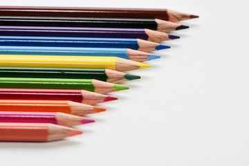 Colour pencils isolate on white Background/Colorful concepts