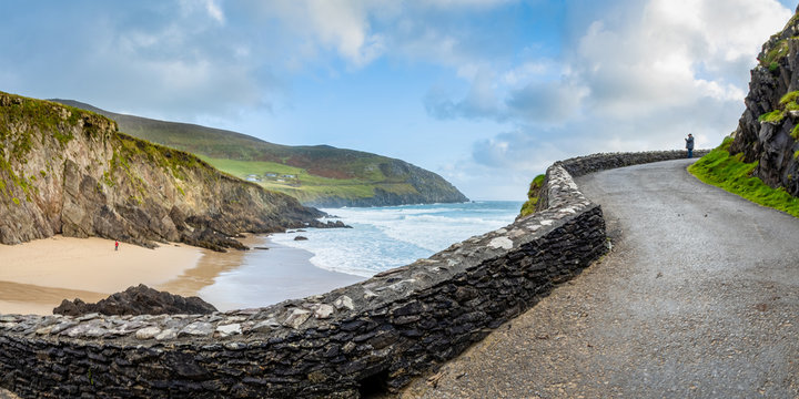 coumeenoule harbour in south west ireland on the dingle peninsula on an autumn evening near sunset, a filming location of the star wars movie the last of the jedi