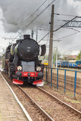 Old steam locomotive type - Ty42-107 in Kalety - Poland.