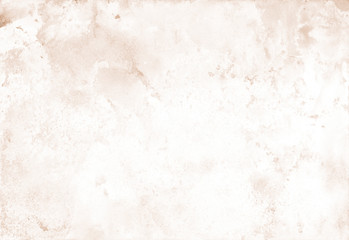 Watercolor background with sand splashes for artistic banner, template postcard design. Abstract water in trendy minimal style with tender Cuban Sandy-colored ombre painting. Watercolour vintage.