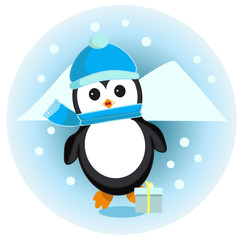 Vector icon Present for penguin