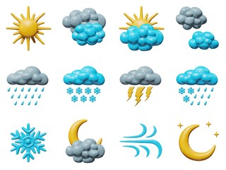 Isolated art of smooth plastic weather collection