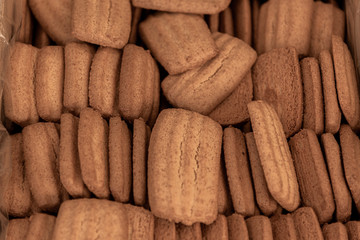 Sale of coconut cookies in street market