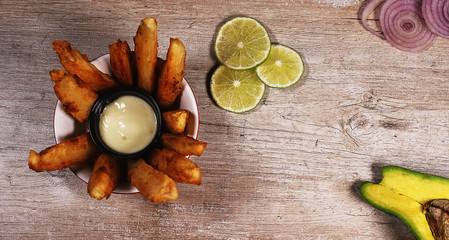 fried yucca chop, cassava fried