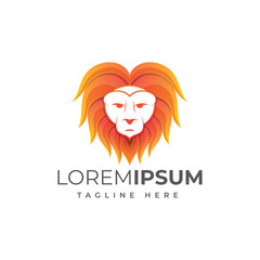 Lion illustration logo template