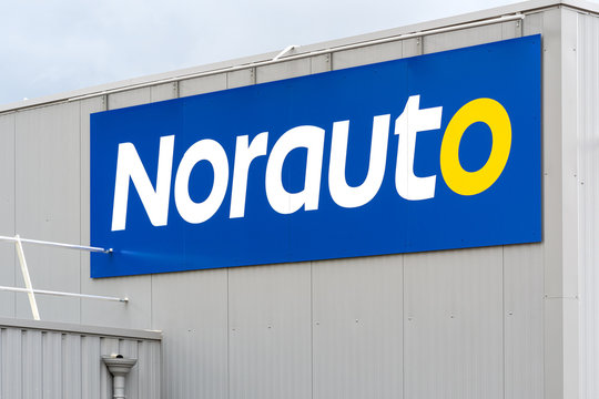 Guilherand-Granges, France - October 17, 2019. Logo and building of Norauto car accessories store is seen in Guilherand-Granges.