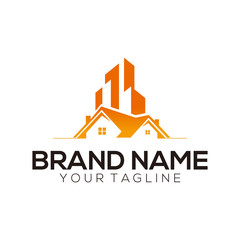 Creative logo design vector buildings with colorful styles