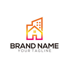 Creative logo design vector buildings with colorful styles
