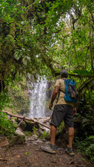 Naklejka na ściany i meble The 3 lost waterfalls trail at the top waterfall, Boquete, Panama