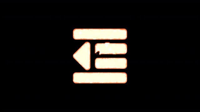 Symbol outdent burns out of transparency, then burns again. Alpha channel Premultiplied - Matted with color black