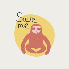Save me hand drawn lettering. Killing animals concept for poster, card or print. Poaching