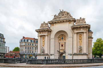 LILLE, FRANCE - October 11, 2019: Arc de Triomphe The Paris Gate Lille, France