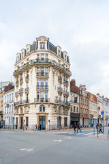 Fototapeta na wymiar LILLE, FRANCE - October 11, 2019: street view of downtown in Lille, France