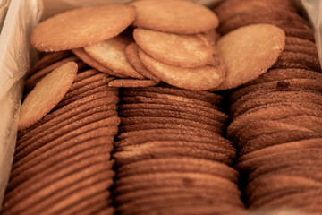 Cream cookies sale in street market