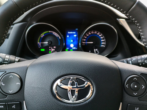 Toyota Steering Wheel Controls And Car Dashboard