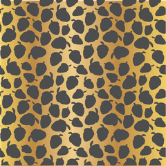 Acorns seamless pattern. Grey shape on golden background. Picture can be used in wallpaper, wrapping paper, textile print, advertisement, posters, flyers, banners, etc. Vector illustration. EPS10