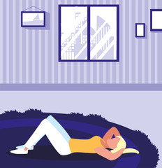 woman exercising in the living room