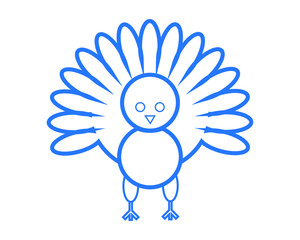 vector, turkey shaped simple icon
