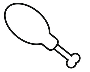 vector, simple icon with turkey thigh shape