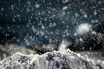 Winter background of snow and free space for your decoration 
