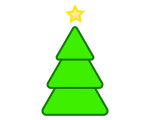 vector, simple icon with christmas tree shape