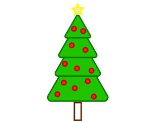 vector, simple icon with christmas tree shape