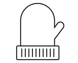 vector, simple icon with mitten shape