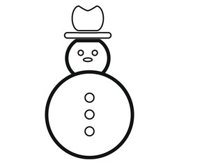 vector, simple icon with snowman shape