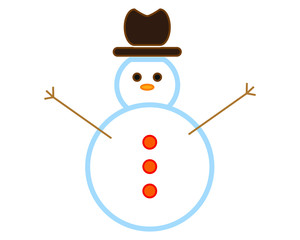 vector, simple icon with snowman shape