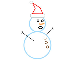 vector, simple icon with snowman shape