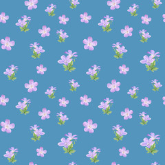 Seamless pattern of watercolor geranium flowers. Perfect for web design, cosmetics design, package, textile, wedding invitation, logo